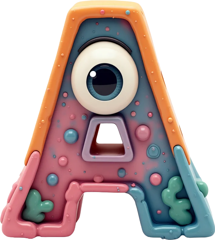 Colorful Monster Letter A